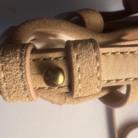 J.CREW Mini Montauk Suede Leather Purse Tan Stadium Concert - Picture 6 of 13